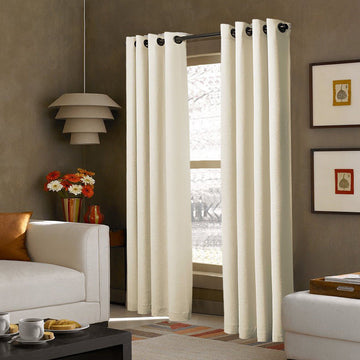 2x 100% Blockout Curtains Panels 3 Layers Eyelet Beige 240x230cm